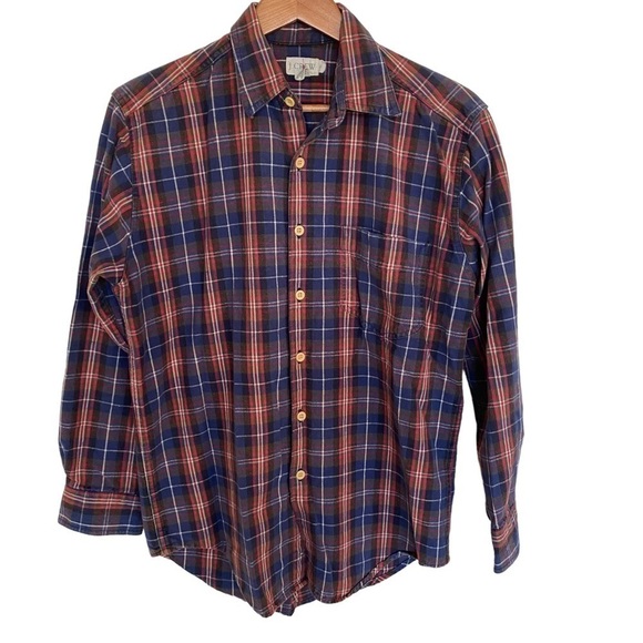 J. Crew Plaid Flannel Shirt, Size Small - Picture 1 of 8